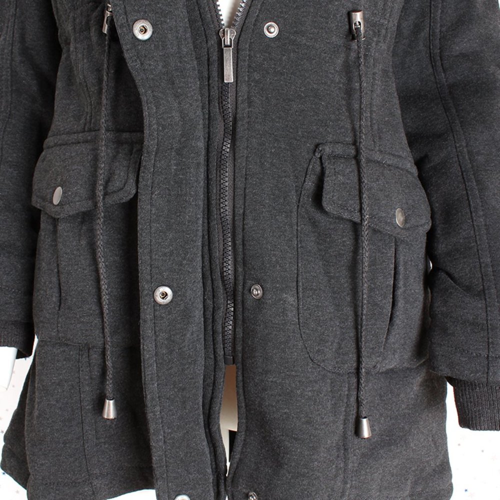 Fur Lined Anorak Hooded Fleece Coat Jacket Char. - Picture 4 of 10